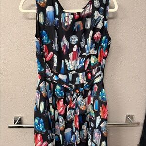 Colorful Crystal Print Dress